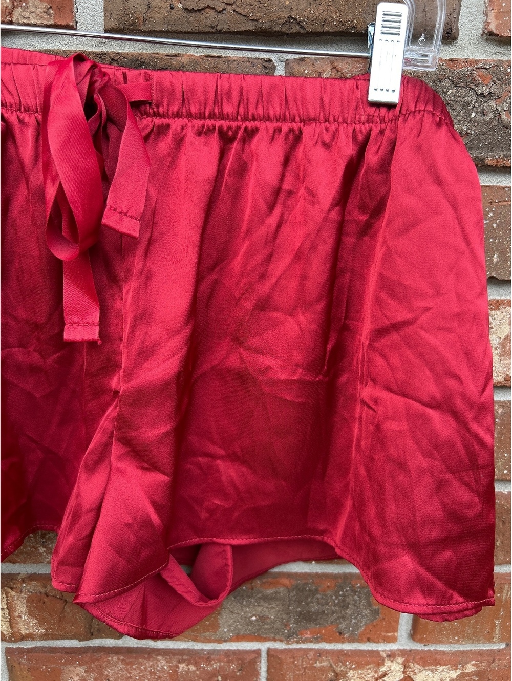 auden Luxury Collection Red Satin Sleep Shorts Medium